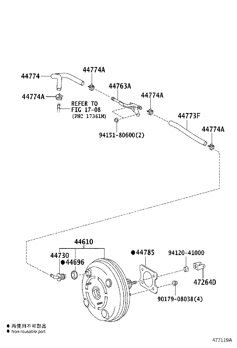44773-0M010 HOSE, UNION TO CHECK VALVE product image