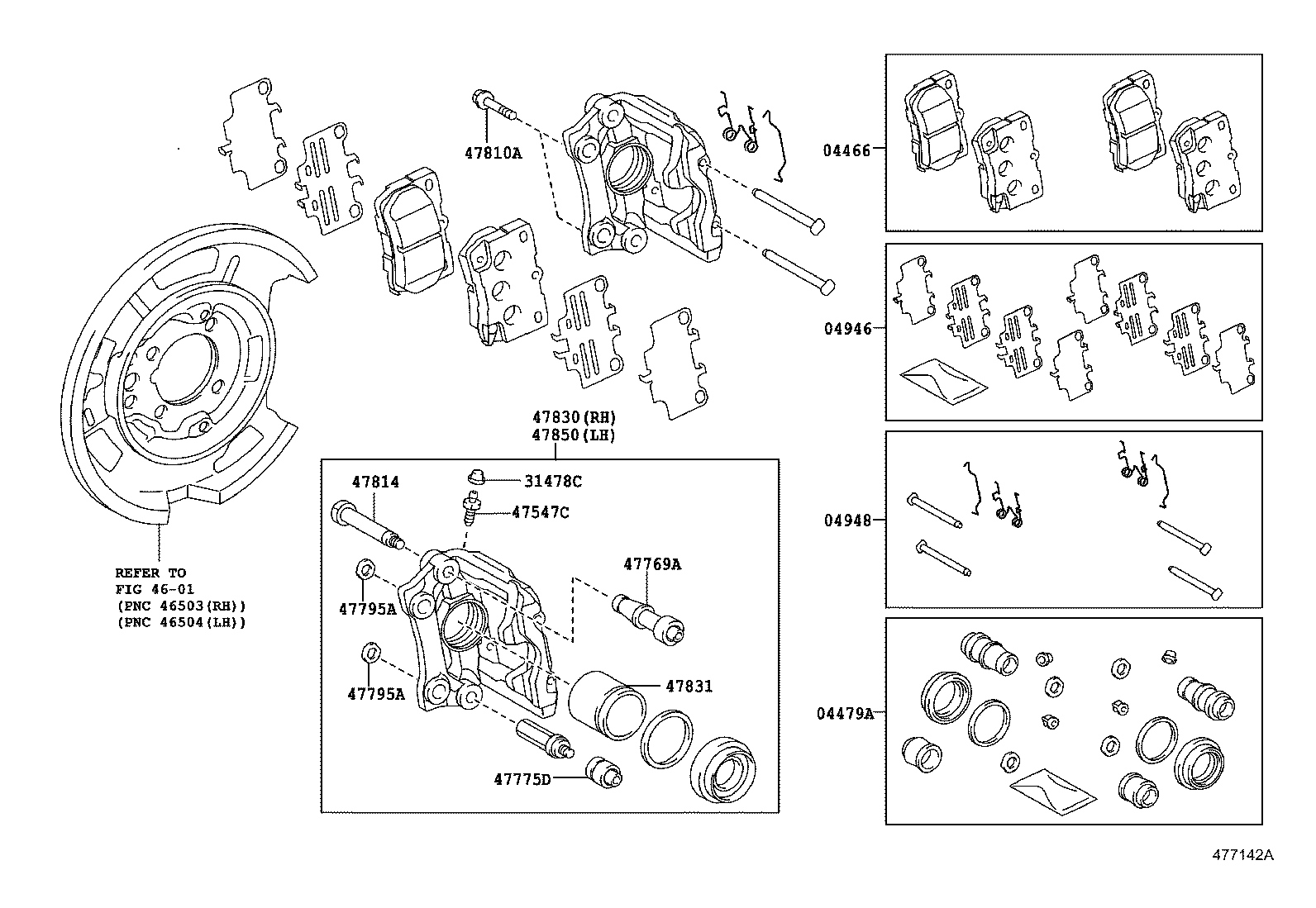 04479-0P020 CYLINDER KIT, DISC BRAKE, REAR product image