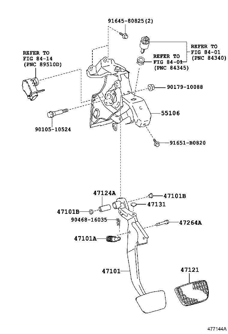 47101-06130 PEDAL SUB-ASSY, BRAKE product image