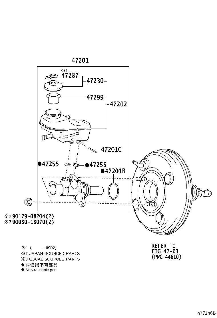 Toyota 47220-02270 RESERVOIR SUB-ASSY, BRAKE MASTER CYLINDER