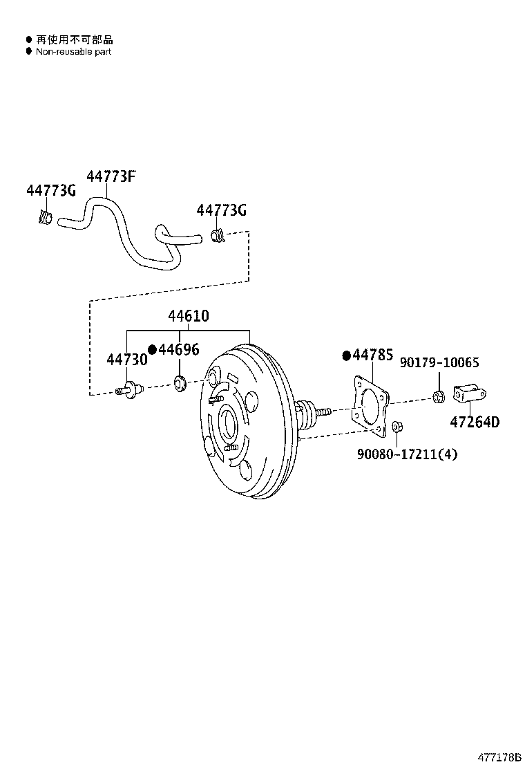 Toyota 44610-08070 BOOSTER ASSY, BRAKE