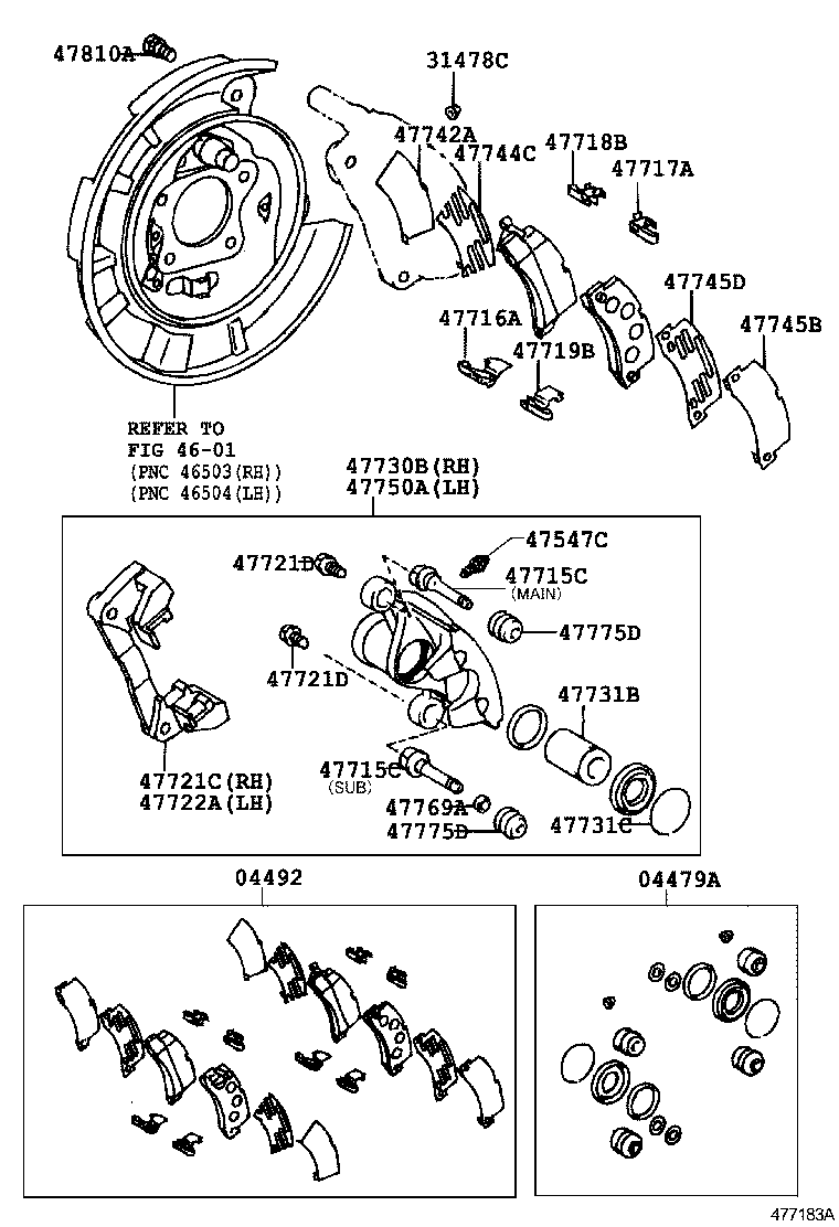 Toyota 04466-07010 PAD KIT, DISC BRAKE, REAR