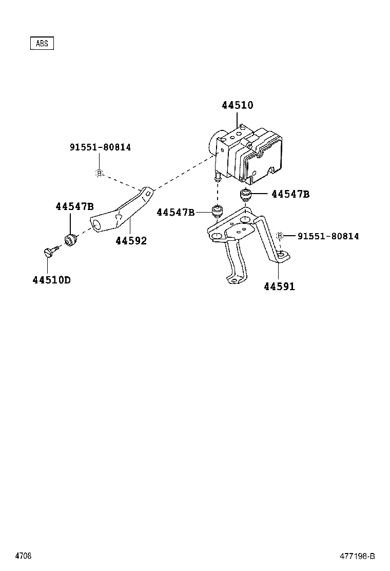 44591-B1080 BRACKET, BRAKE ACTUATOR, NO.2 product image