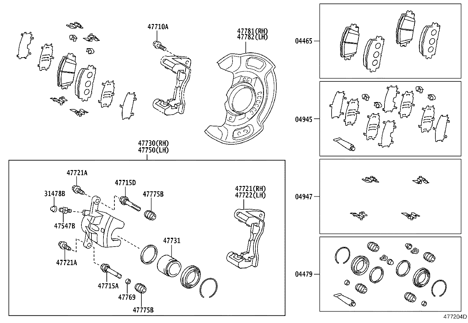 Toyota 47721-52211 MOUNTING, FRONT DISC BRAKE CYLINDER, RH