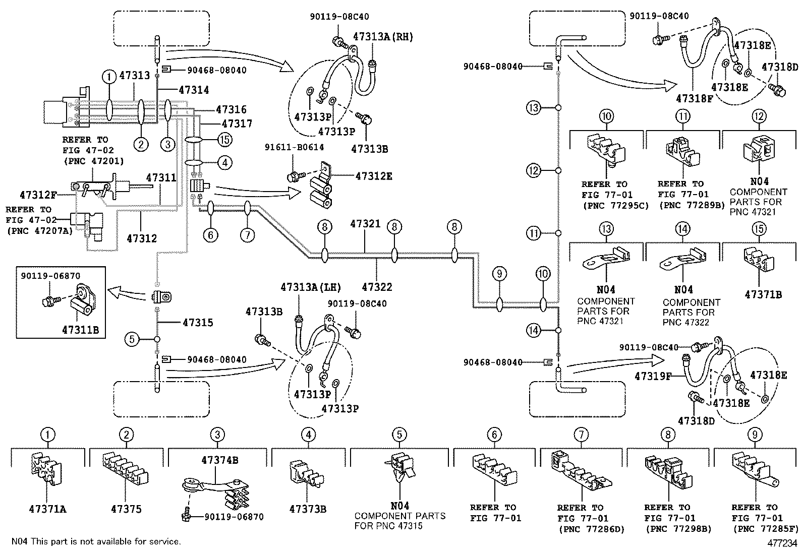 47311-06160 TUBE, FRONT BRAKE, NO.1 product image