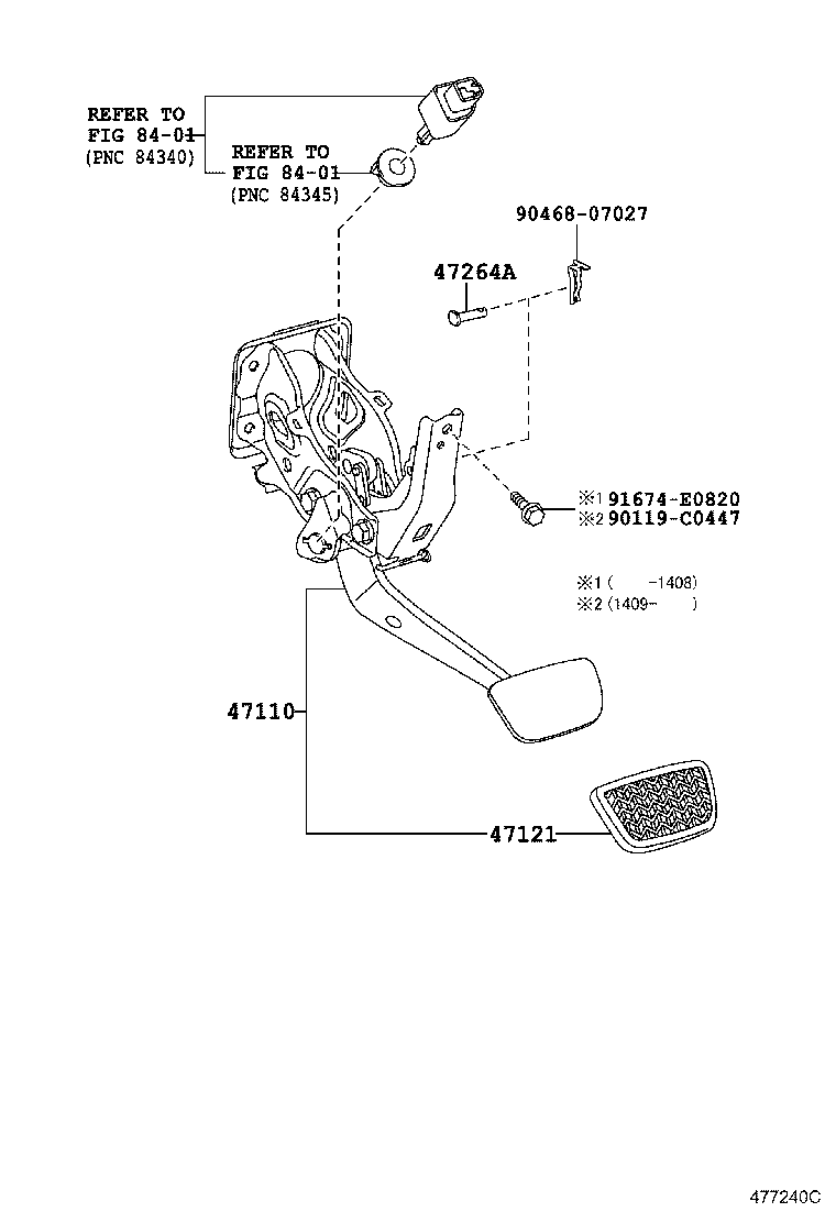 47101-60500 PEDAL SUB-ASSY, BRAKE product image