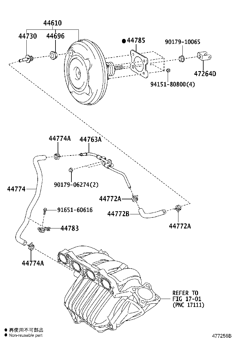 44774-58010 HOSE, UNION TO CONNECTOR TUBE product image