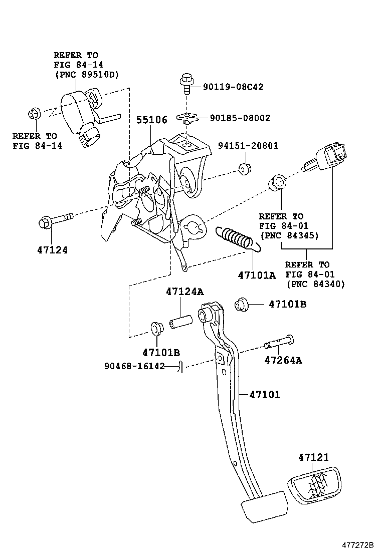 47101-75012 PEDAL SUB-ASSY, BRAKE product image