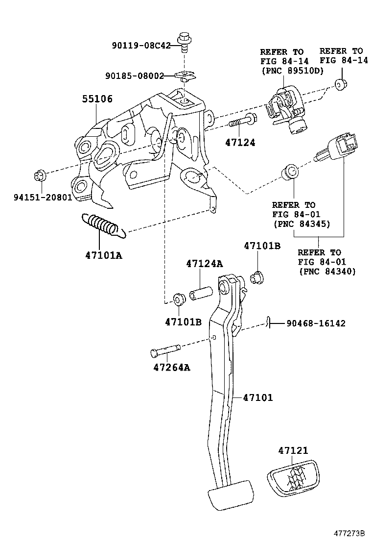 47101-75012 PEDAL SUB-ASSY, BRAKE product image