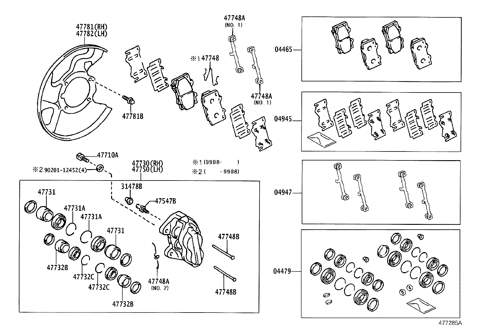 Toyota 04479-60040 CYLINDER KIT, DISC BRAKE, FRONT