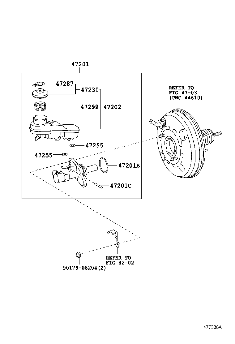 Toyota 47220-21050 RESERVOIR SUB-ASSY, BRAKE MASTER CYLINDER