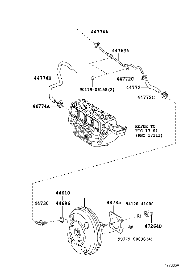Toyota 44772-12581 HOSE, CHECK VALVE TO CONNECTOR TUBE