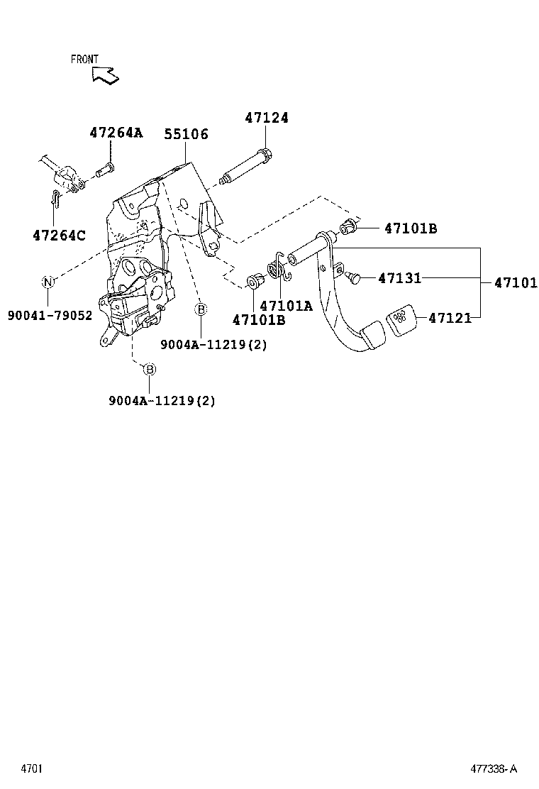 47110-BZ400 PEDAL SUB-ASSY, BRAKE product image