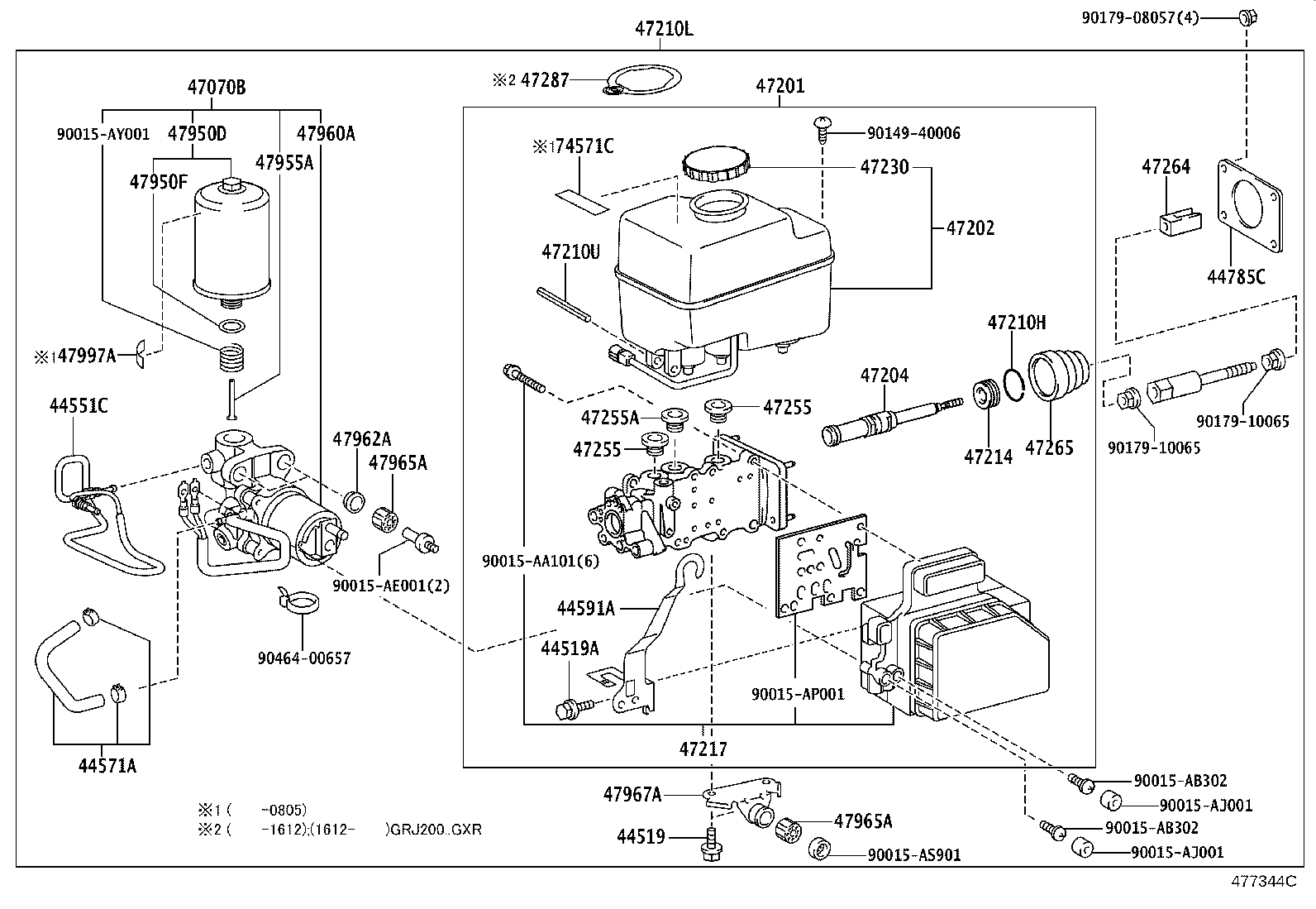 47025-60641 CYLINDER SUB-ASSY, BRAKE MASTER product image