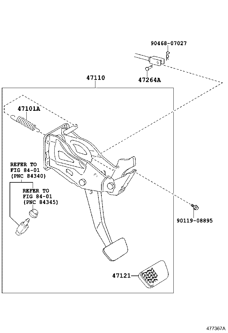 47110-35131 SUPPORT ASSY, BRAKE PEDAL product image