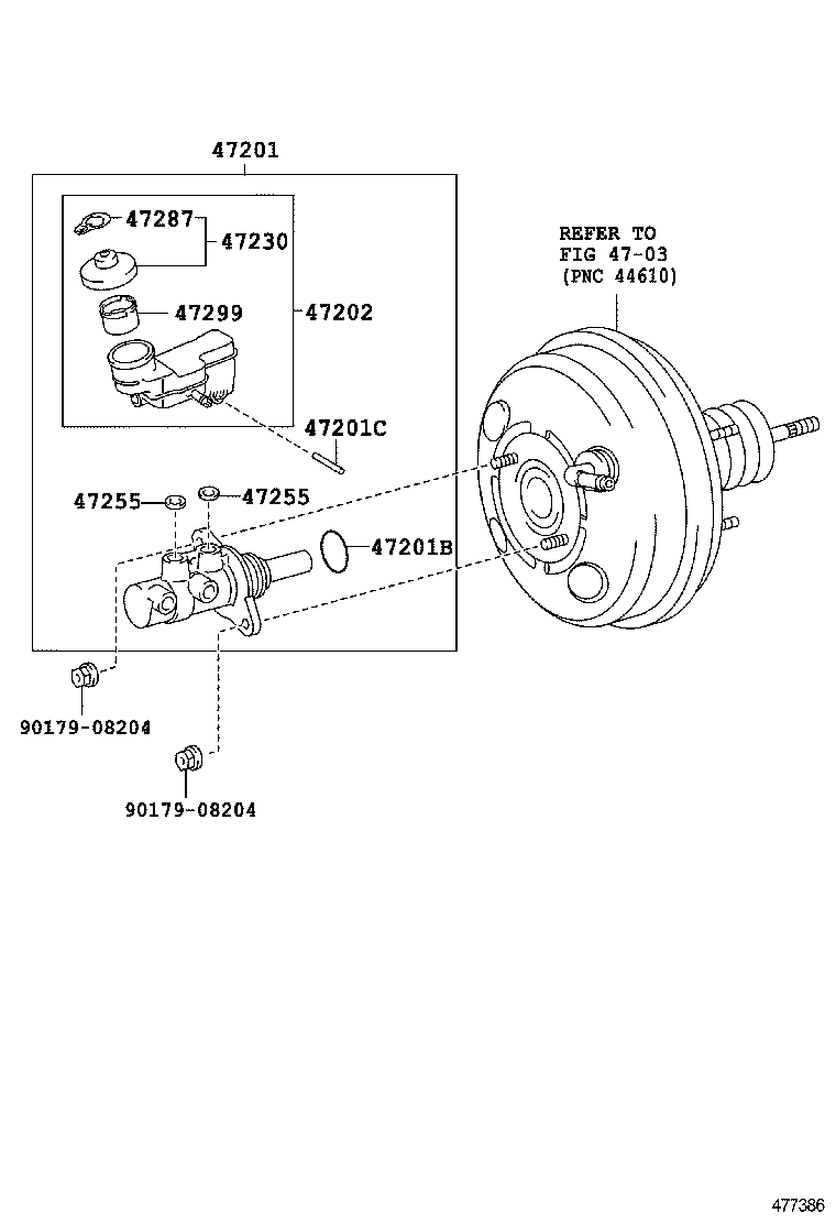 47201-52580 CYLINDER SUB-ASSY, BRAKE MASTER product image