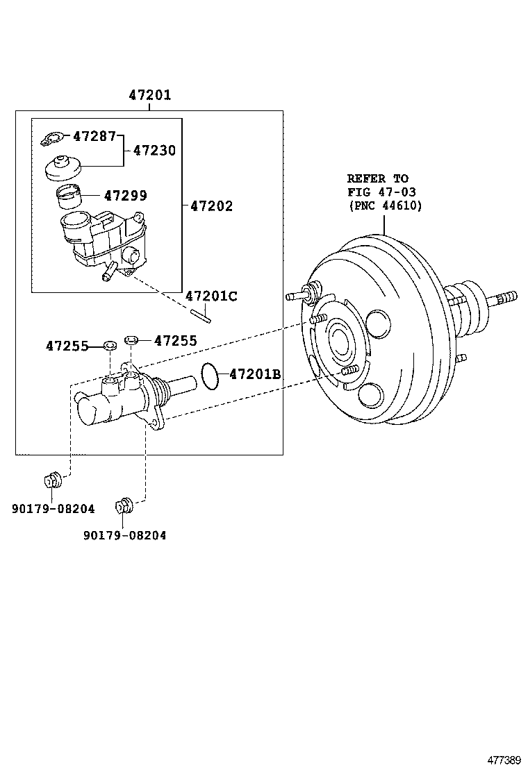 47201-52580 CYLINDER SUB-ASSY, BRAKE MASTER product image