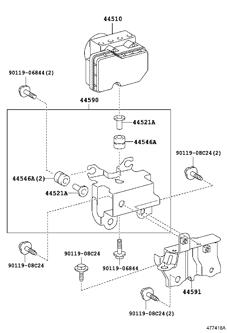 44590-52240 BRACKET ASSY, BRAKE ACTUATOR product image