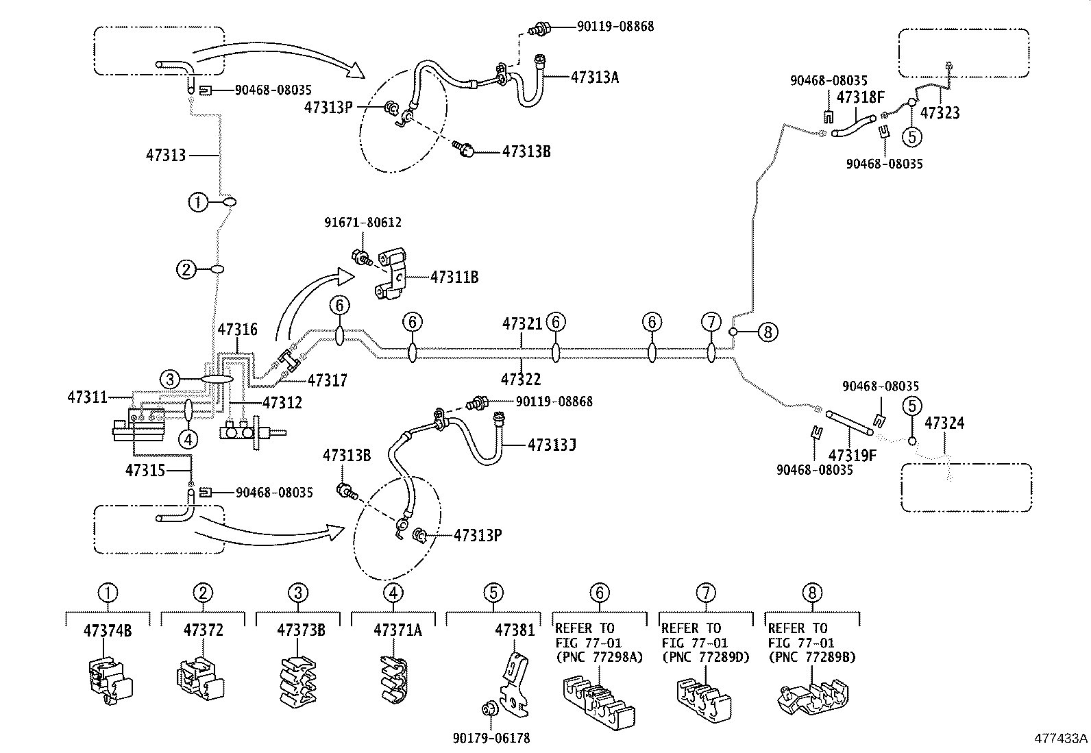 Toyota 44521-12050 COLLAR, BRAKE ACTUATOR CASE, NO.1