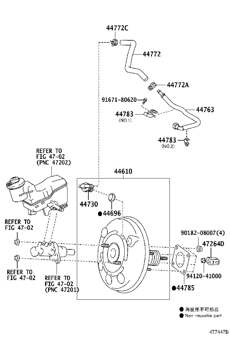 44773-52250 HOSE, UNION TO CHECK VALVE product image