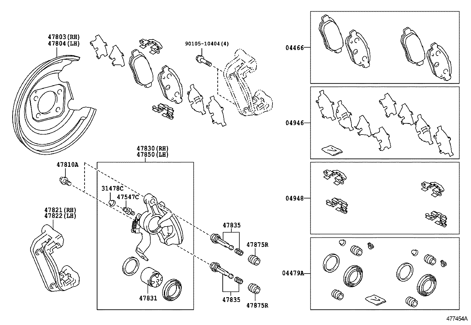 Toyota 04479-52170 CYLINDER KIT, DISC BRAKE, REAR
