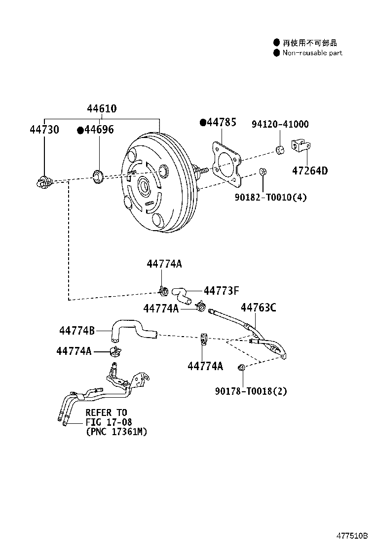 44774-02160 HOSE, UNION TO CONNECTOR TUBE product image