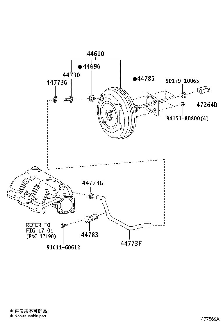 44774-06140 HOSE, UNION TO CONNECTOR TUBE product image