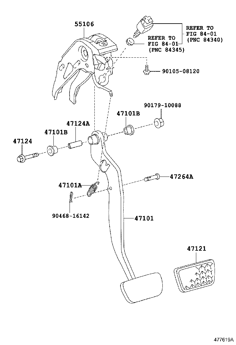 47101-52231 PEDAL SUB-ASSY, BRAKE product image