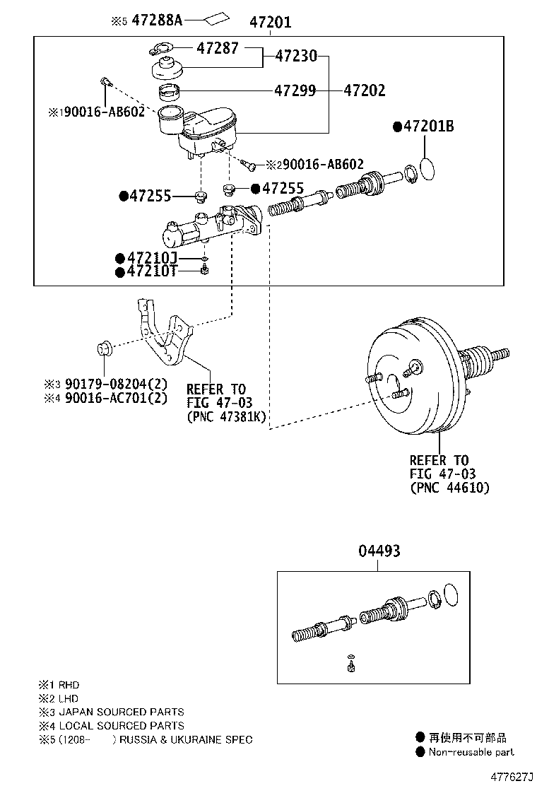 47201-0K151 CYLINDER SUB-ASSY, BRAKE MASTER product image