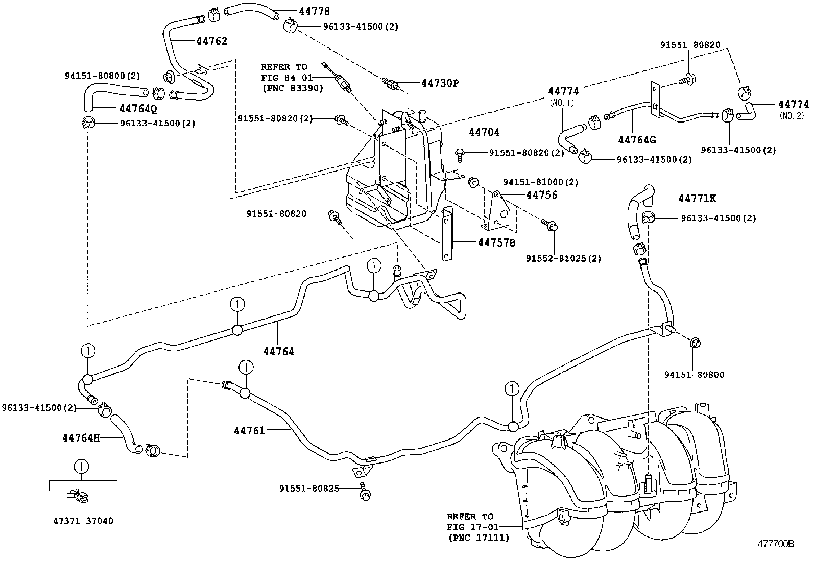 44704-37320 RESERVOIR SUB-ASSY, VACUUM product image