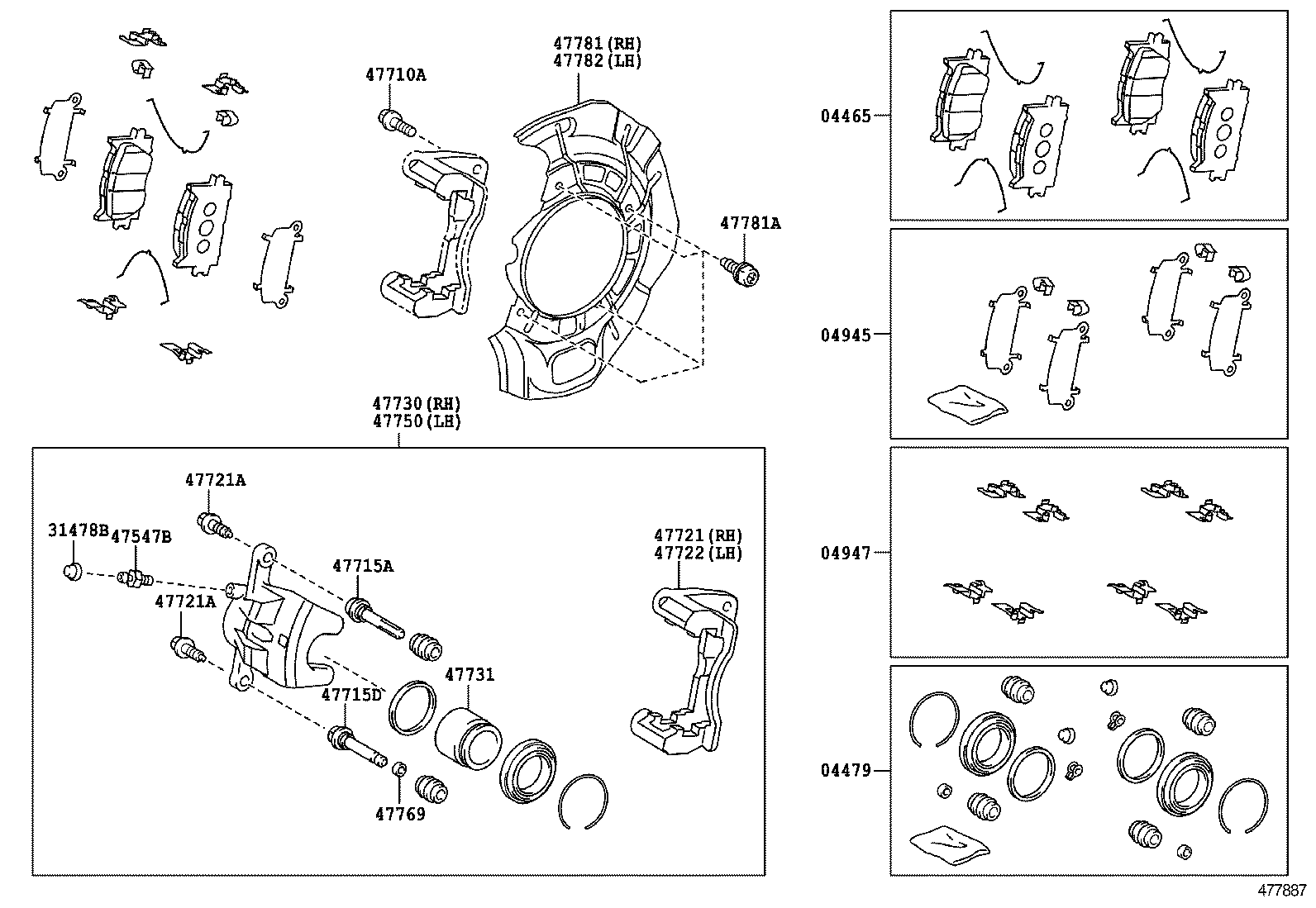 04465-06070 PAD KIT, DISC BRAKE, FRONT product image