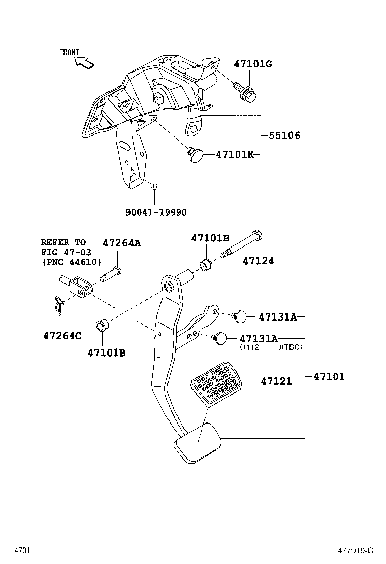 47110-B2280 PEDAL SUB-ASSY, BRAKE product image