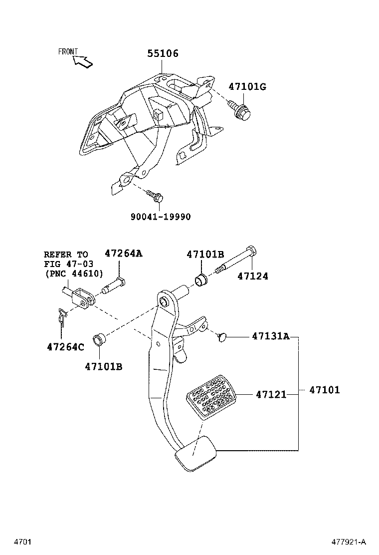 47110-B2280 PEDAL SUB-ASSY, BRAKE product image
