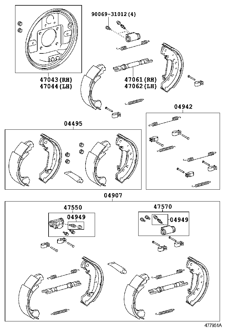 04495-0D090 SHOE KIT, REAR BRAKE product image