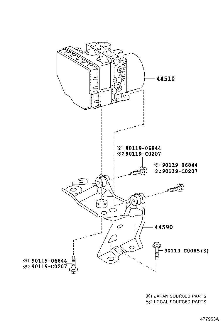 44551-06040 TUBE, BRAKE ACTUATOR, NO.1 product image