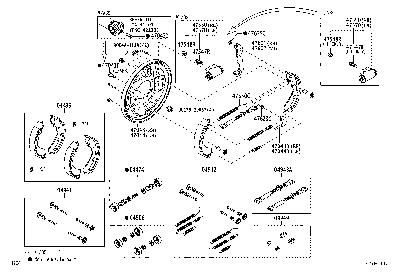 Toyota 47560-BZ011 CYLINDER ASSY, REAR WHEEL BRAKE(FOR RH, FRONT OR UPPER)