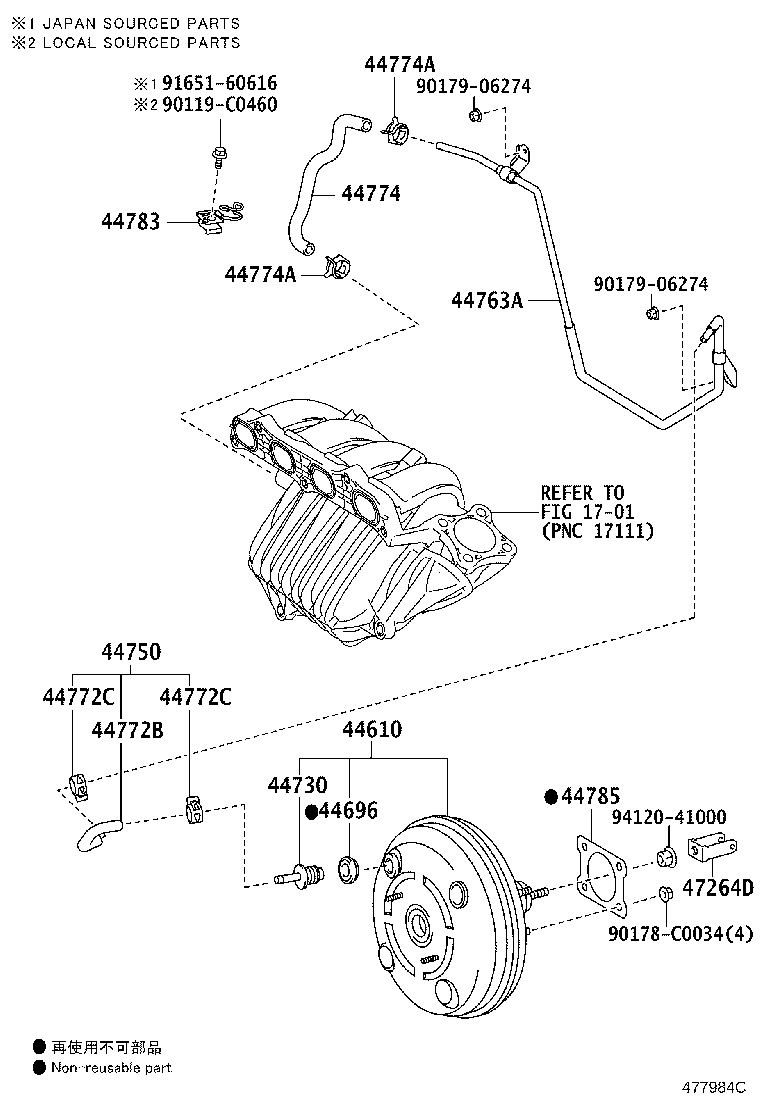 44750-06320 HOSE ASSY, VACUUM product image