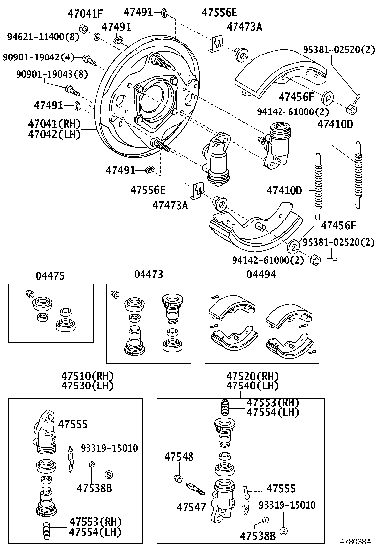 04469-37171 CYLINDER KIT, FRONT WHEEL product image