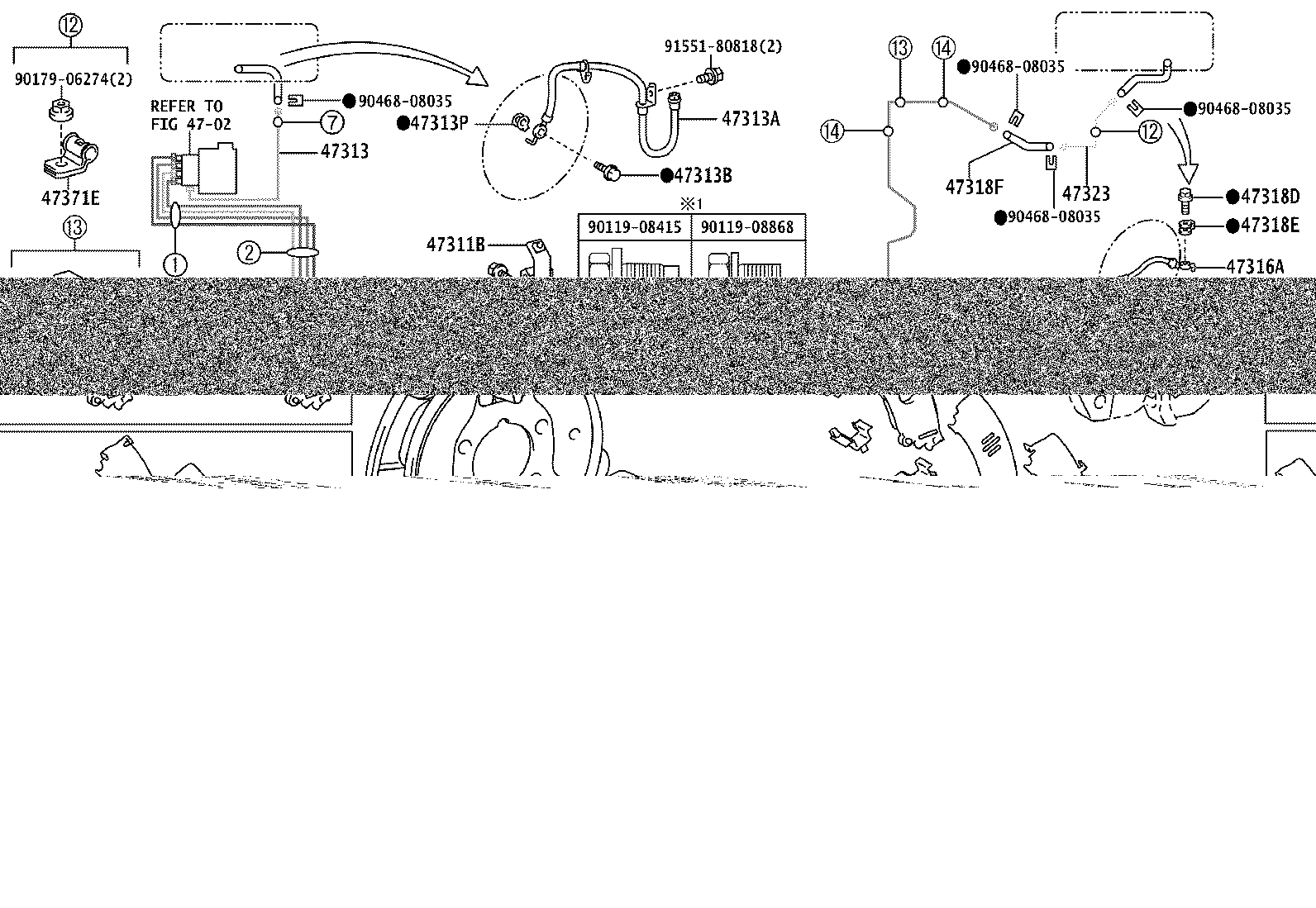 47313-76010 TUBE, FRONT BRAKE, NO.3 product image