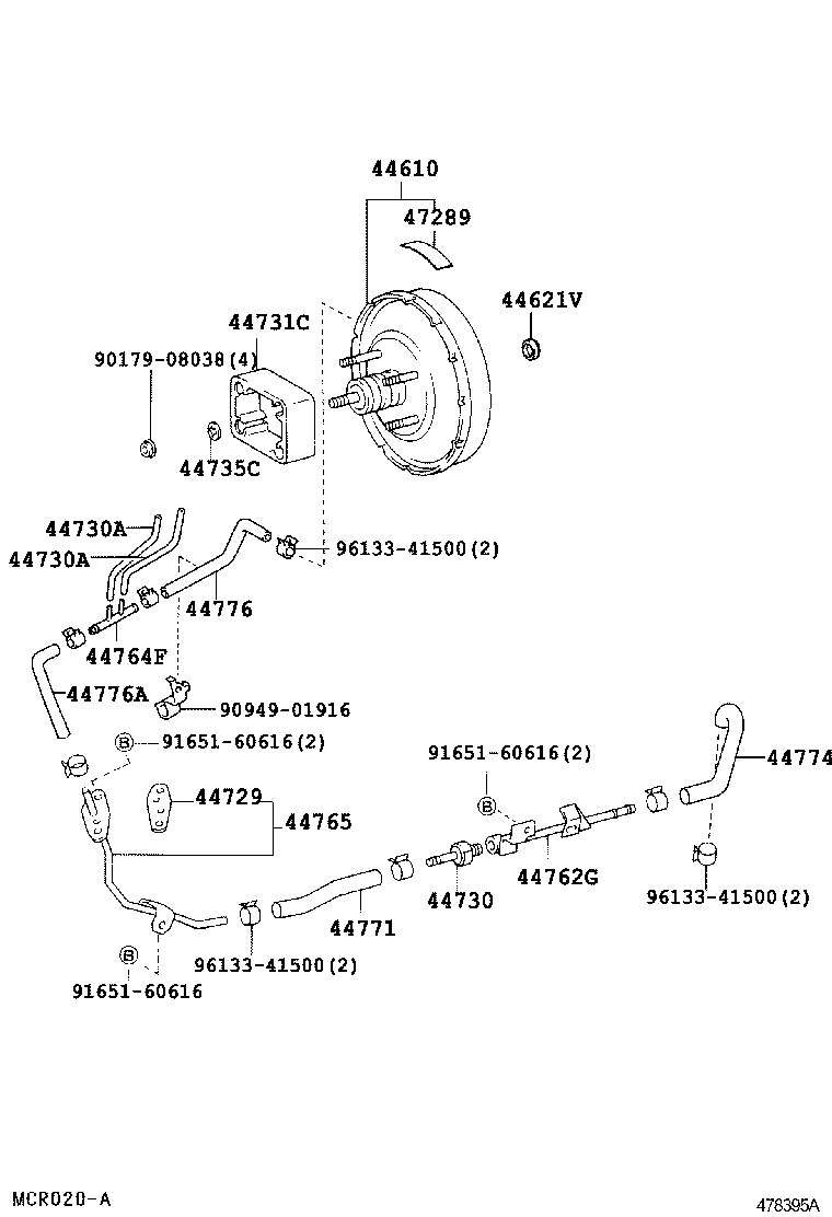44754-36180 BRACKET, VACUUM TUBE product image