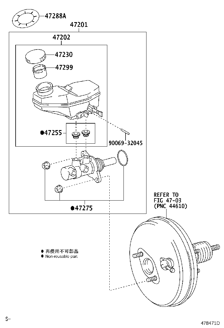 47201-09700 CYLINDER SUB-ASSY, BRAKE MASTER product image