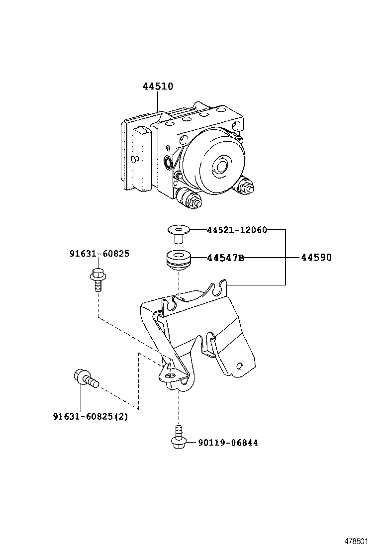 44590-0D260 BRACKET ASSY, BRAKE ACTUATOR product image