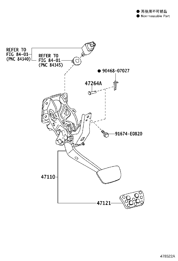 47110-60680 SUPPORT ASSY, BRAKE PEDAL product image