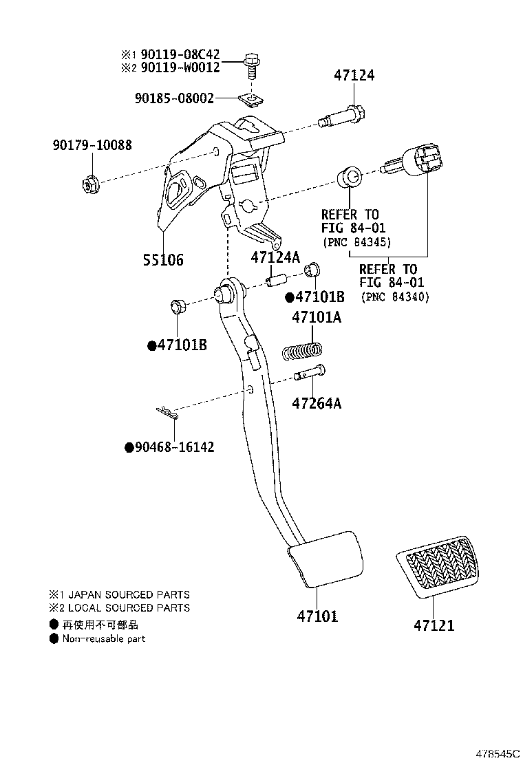 47110-02580 SUPPORT ASSY, BRAKE PEDAL product image