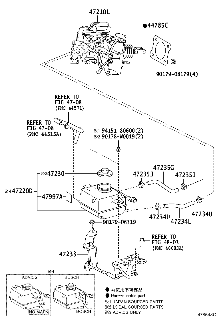47220-02440 RESERVOIR ASSY, BRAKE MASTER CYLINDER product image