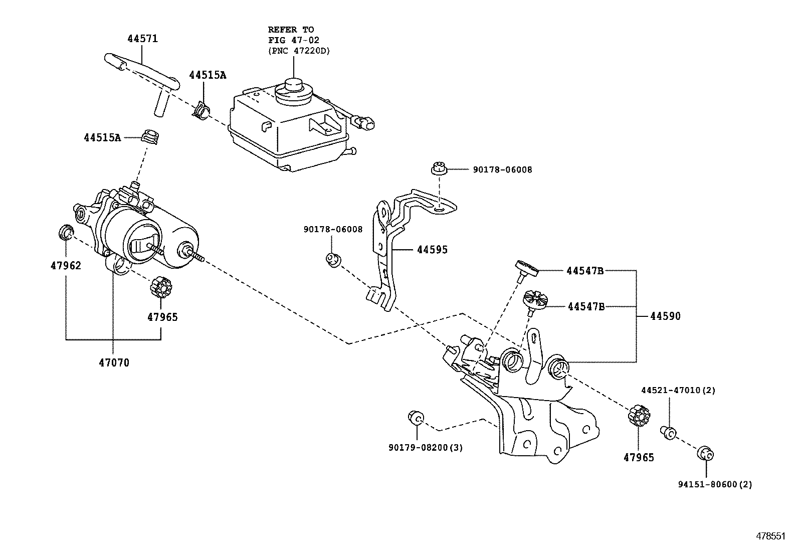 44571-12060 HOSE, BRAKE ACTUATOR product image