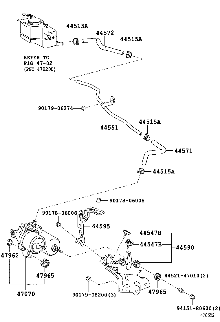 44571-12060 HOSE, BRAKE ACTUATOR product image
