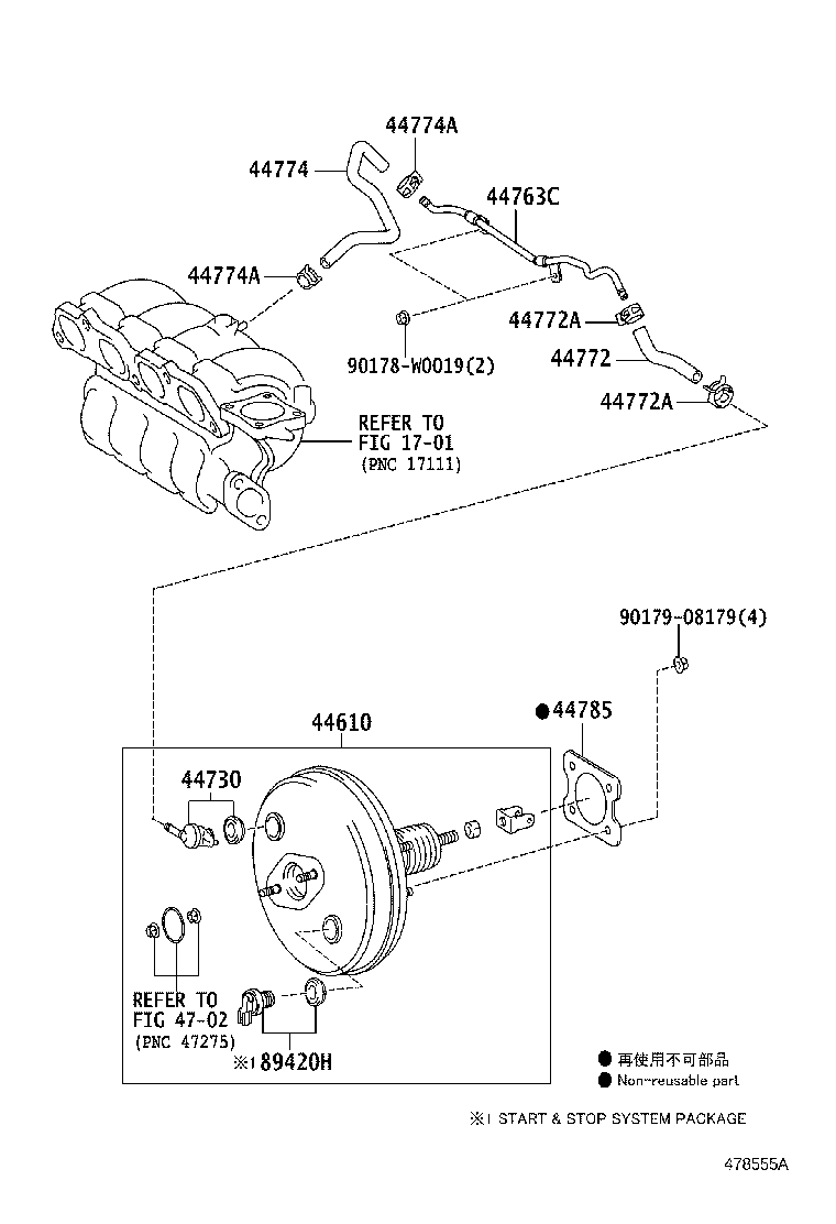 44774-02410 HOSE, UNION TO CONNECTOR TUBE product image