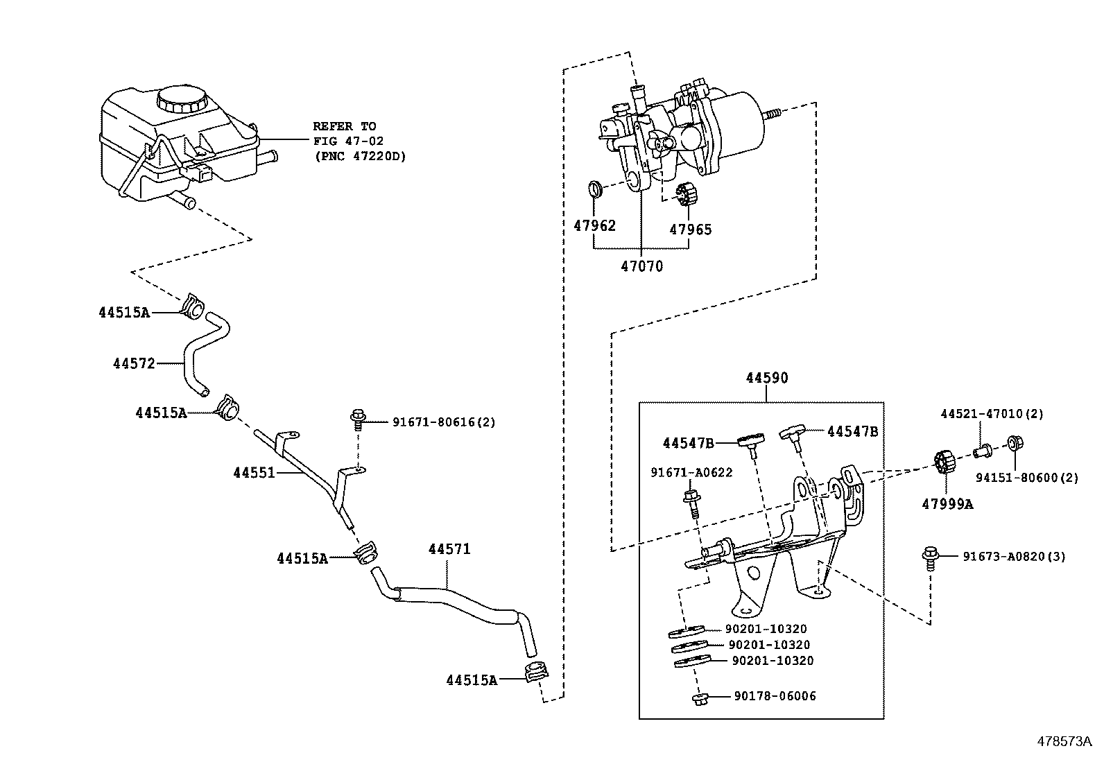 44572-74010 HOSE, BRAKE ACTUATOR, NO.2 product image