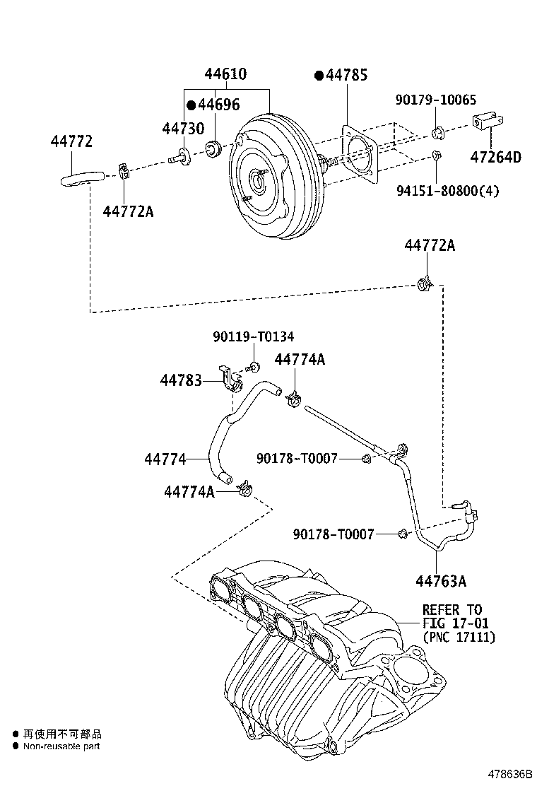 44774-06170 HOSE, UNION TO CONNECTOR TUBE product image